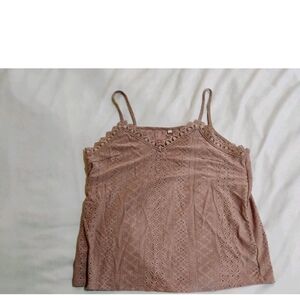 Lace-Trimmed Dusty Rose Camisole